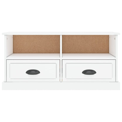 Tv Cabinet High Gloss White 93X35.5X45 Cm Engineered Wood