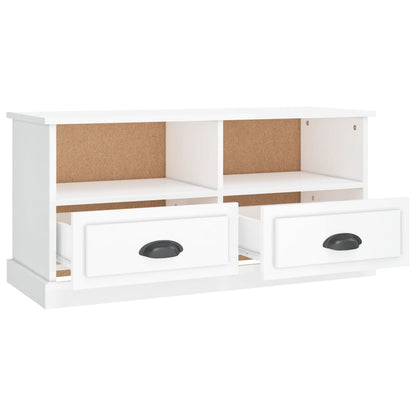 Tv Cabinet High Gloss White 93X35.5X45 Cm Engineered Wood