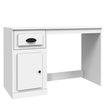 Desk With Drawer White 115X50X75 Cm Engineered Wood