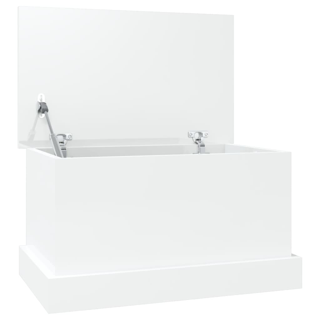 Storage Box High Gloss White 50X30X28 Cm Engineered Wood