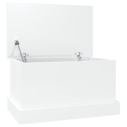 Storage Box High Gloss White 50X30X28 Cm Engineered Wood