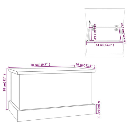 Storage Box High Gloss White 50X30X28 Cm Engineered Wood