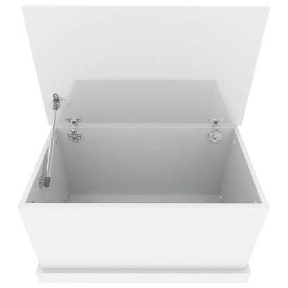 Storage Box High Gloss White 70X40X38 Cm Engineered Wood