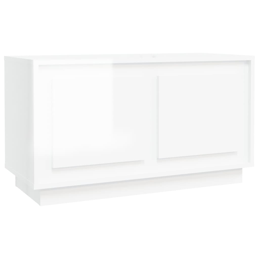 Tv Cabinet High Gloss White 80X35X45 Cm Engineered Wood