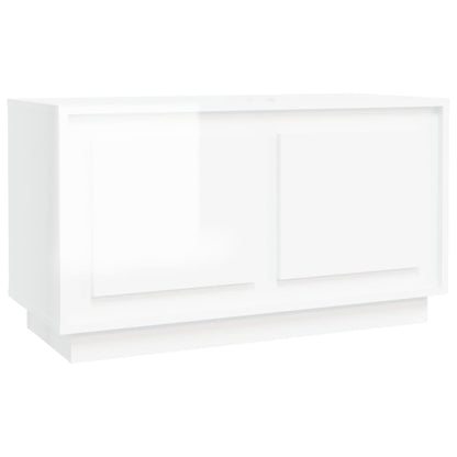 Tv Cabinet High Gloss White 80X35X45 Cm Engineered Wood