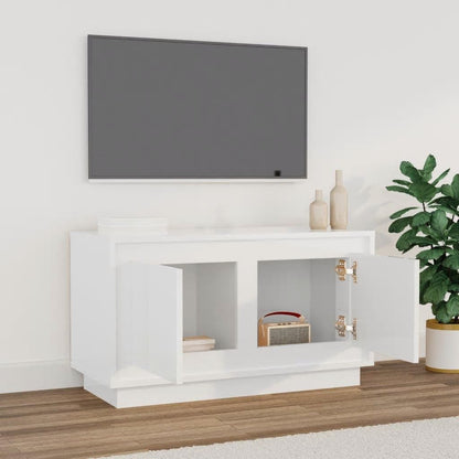 Tv Cabinet High Gloss White 80X35X45 Cm Engineered Wood