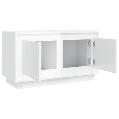 Tv Cabinet High Gloss White 80X35X45 Cm Engineered Wood