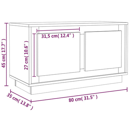 Tv Cabinet High Gloss White 80X35X45 Cm Engineered Wood