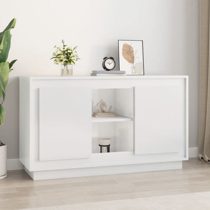 Sideboard High Gloss White 102X35X60 Cm Engineered Wood