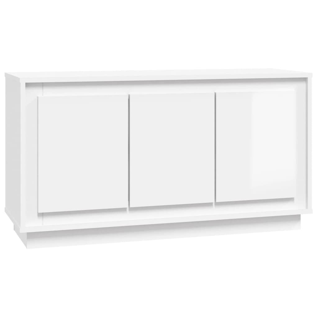 Sideboard High Gloss White 102X35X55 Cm Engineered Wood