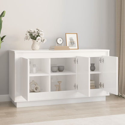 Sideboard High Gloss White 102X35X55 Cm Engineered Wood