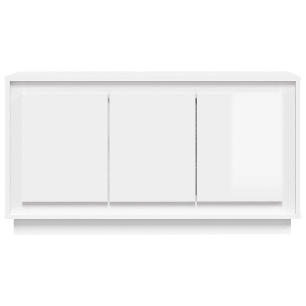 Sideboard High Gloss White 102X35X55 Cm Engineered Wood