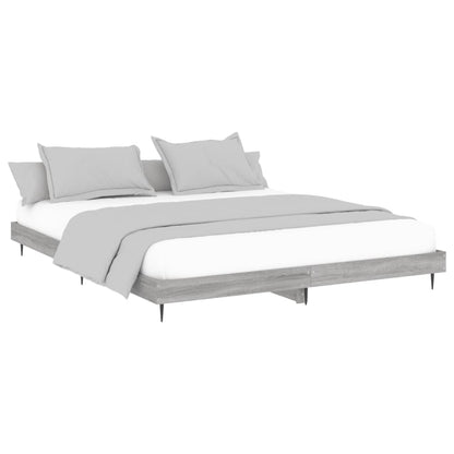 Bed Frame Grey Sonoma 180X200 Cm Super King Engineered Wood