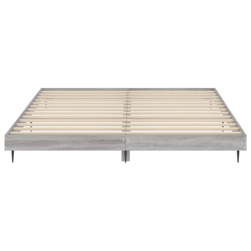 Bed Frame Grey Sonoma 180X200 Cm Super King Engineered Wood