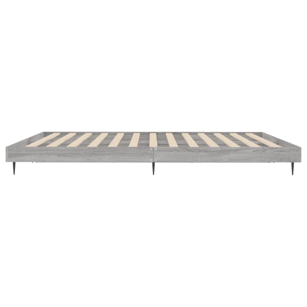 Bed Frame Grey Sonoma 180X200 Cm Super King Engineered Wood