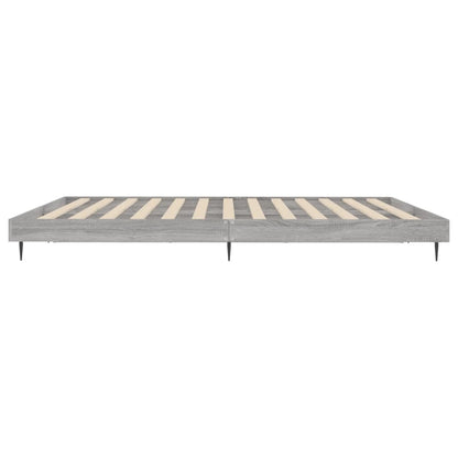 Bed Frame Grey Sonoma 180X200 Cm Super King Engineered Wood