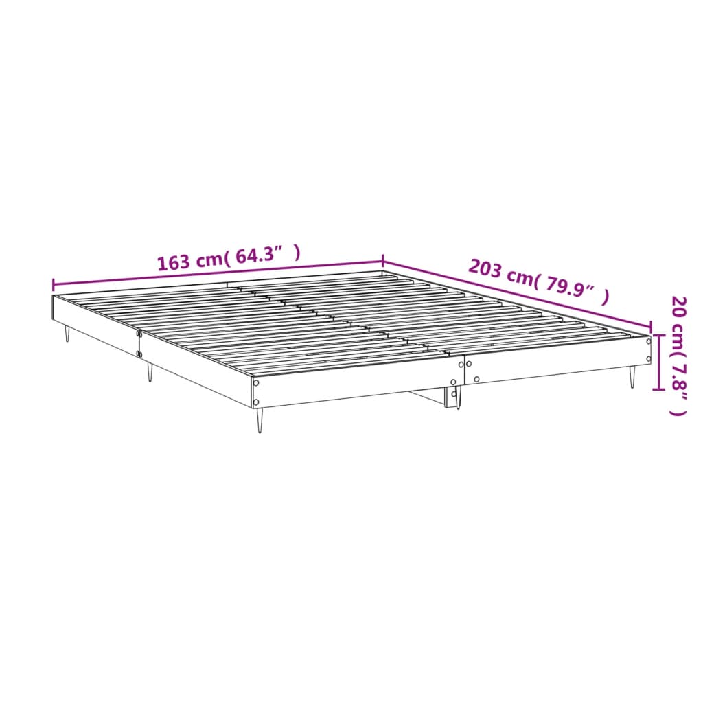 Bed Frame Without Mattress High Gloss White 160X200 Cm