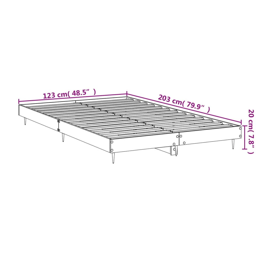 Bed Frame Without Mattress High Gloss White 120X200 Cm