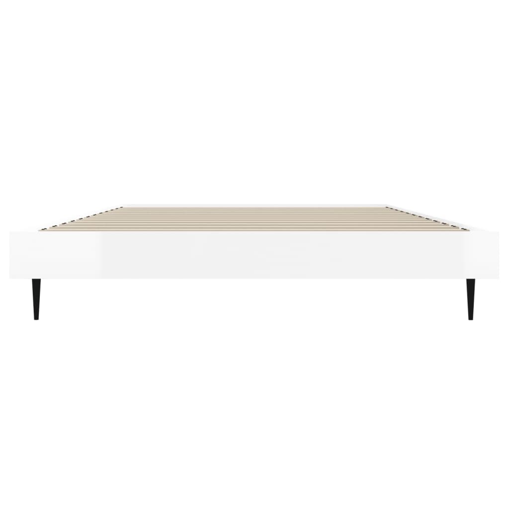 Bed Frame High Gloss White 100X200 Cm Engineered Wood