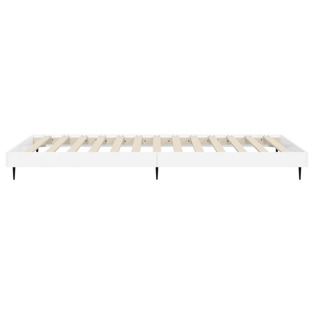 Bed Frame High Gloss White 100X200 Cm Engineered Wood