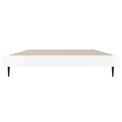 Bed Frame Without Mattress High Gloss White 90X200 Cm