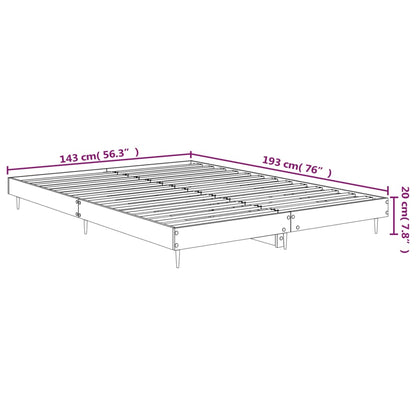 Bed Frame High Gloss White 140X190 Cm Engineered Wood