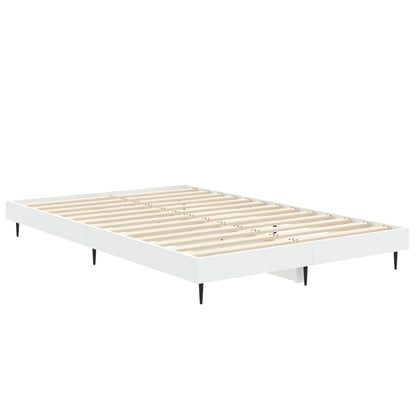 Bed Frame Without Mattress White 120X190 Cm Small Double Engineered Wood