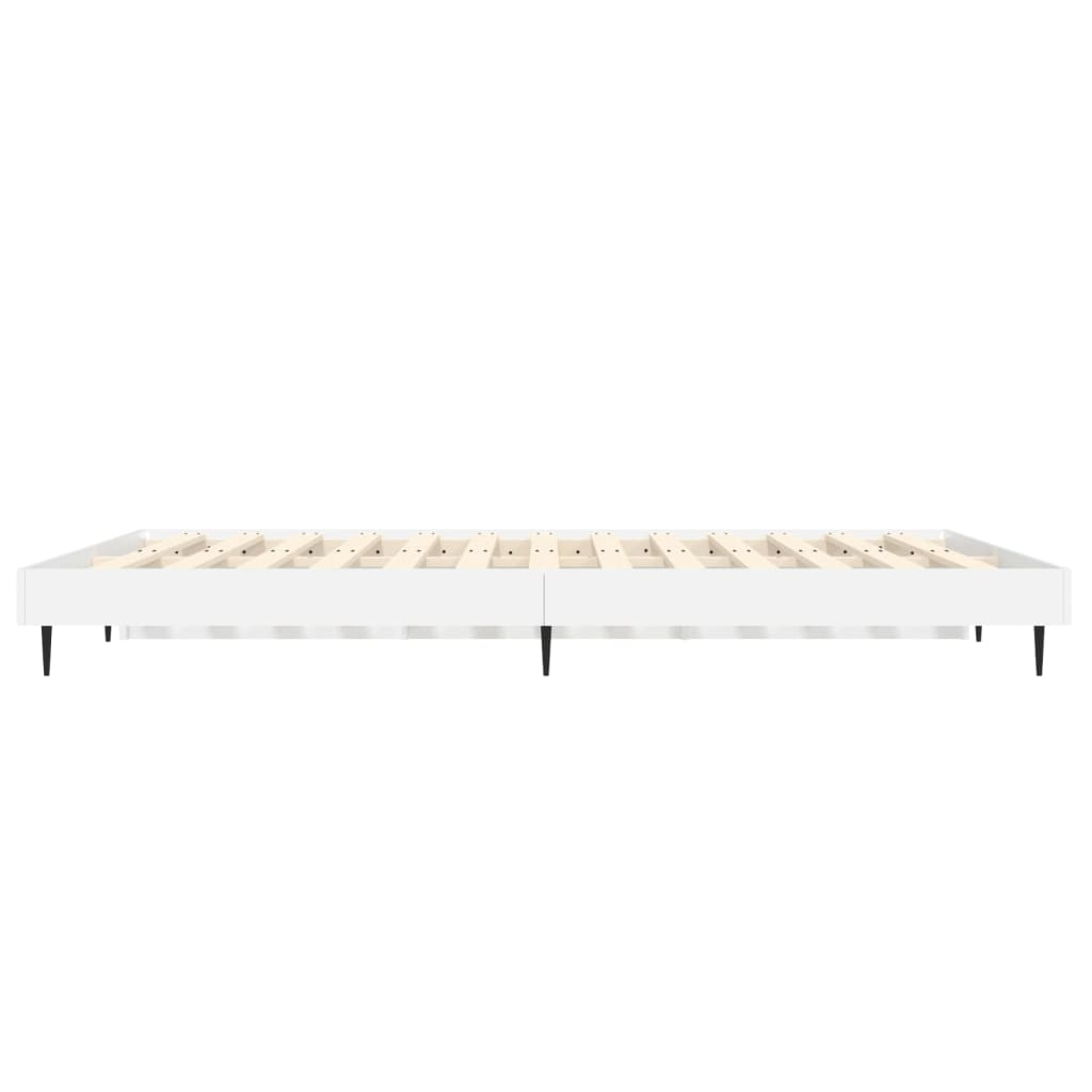 Bed Frame Without Mattress White 120X190 Cm Small Double Engineered Wood