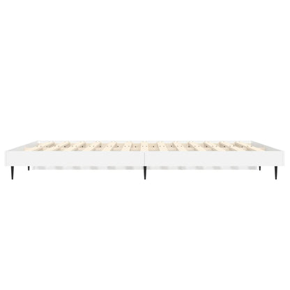 Bed Frame Without Mattress White 120X190 Cm Small Double Engineered Wood