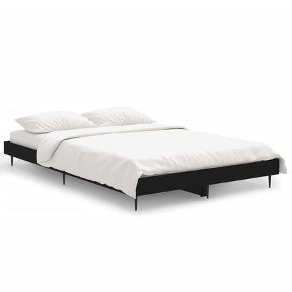 Bed Frame Black 120X190 Cm Small Double Engineered Wood