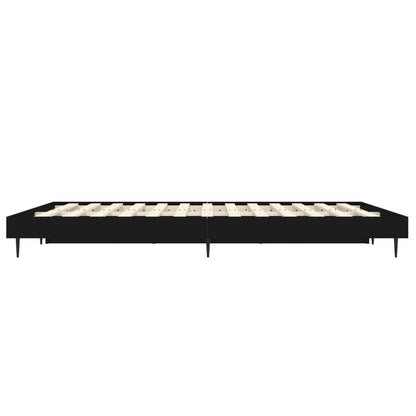 Bed Frame Black 120X190 Cm Small Double Engineered Wood