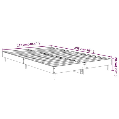 Bed Frame Black 120X190 Cm Small Double Engineered Wood