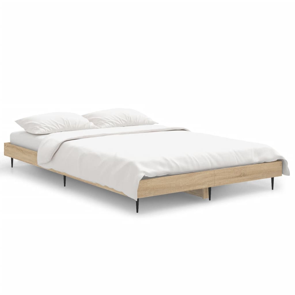 Bed Frame Without Mattress Sonoma Oak 120X190 Cm Small Double Engineered Wood