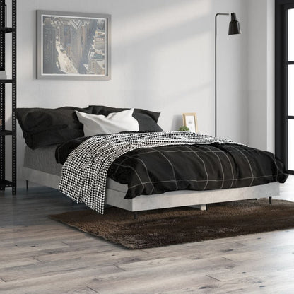 Bed Frame Concrete Grey 120X190 Cm Small Double Engineered Wood