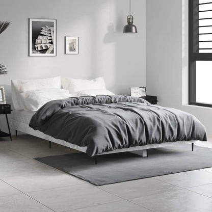 Bed Frame Concrete Grey 120X190 Cm Small Double Engineered Wood