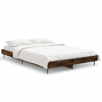 Bed Frame Smoked Oak 120X190 Cm Small Double Engineered Wood