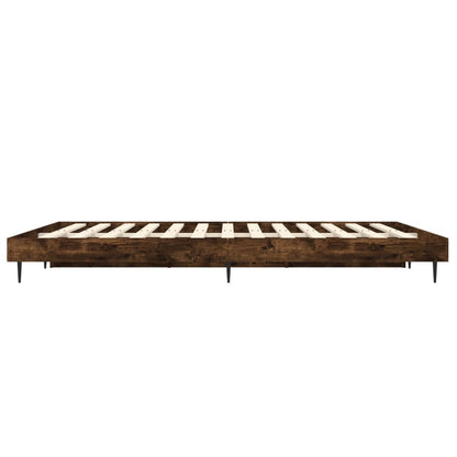 Bed Frame Smoked Oak 120X190 Cm Small Double Engineered Wood