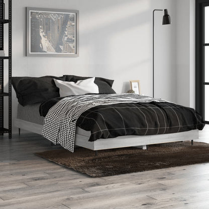 Bed Frame Grey Sonoma 120X190 Cm Small Double Engineered Wood