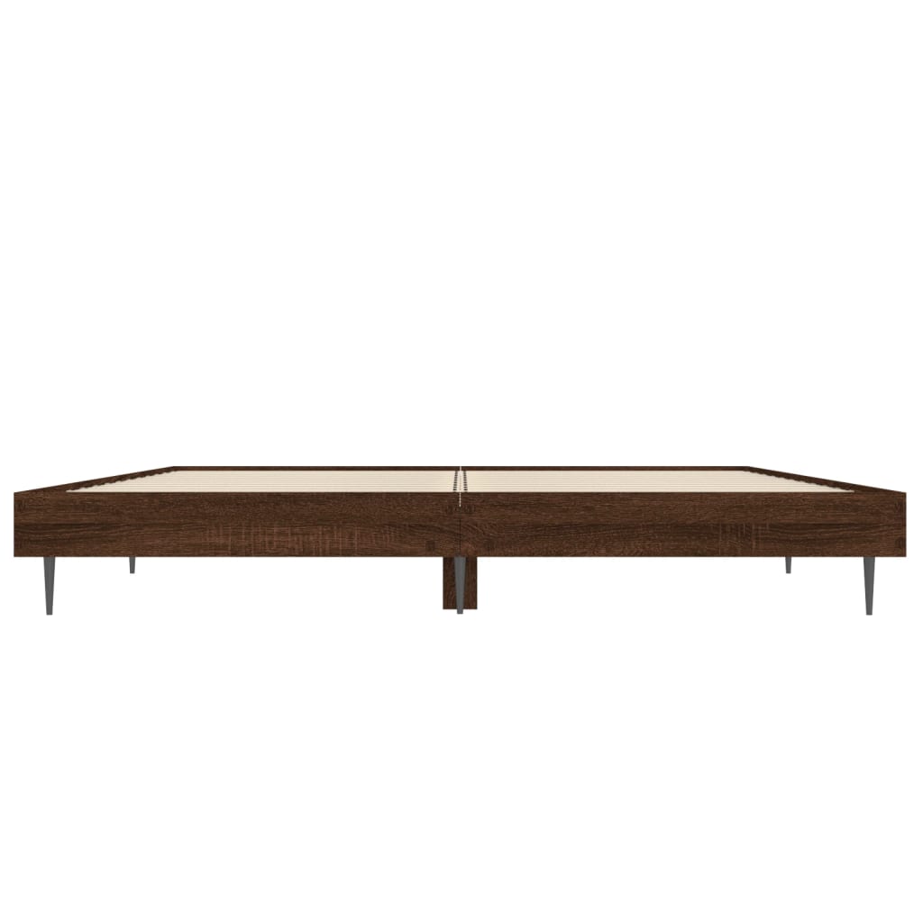 Bed Frame Brown Oak 120X190 Cm Small Double Engineered Wood