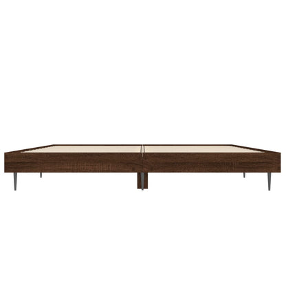 Bed Frame Brown Oak 120X190 Cm Small Double Engineered Wood