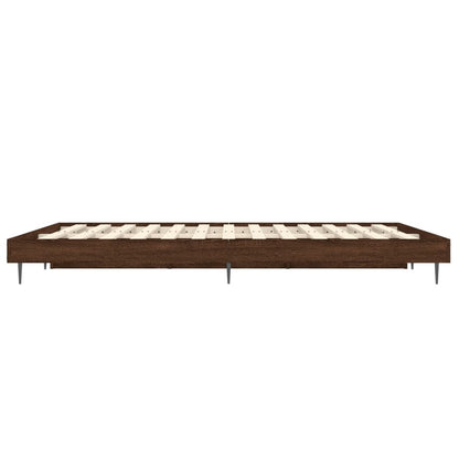 Bed Frame Brown Oak 120X190 Cm Small Double Engineered Wood