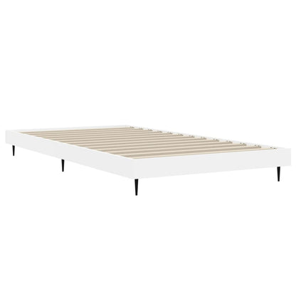 Bed Frame White 90X190 Cm Single Engineered Wood