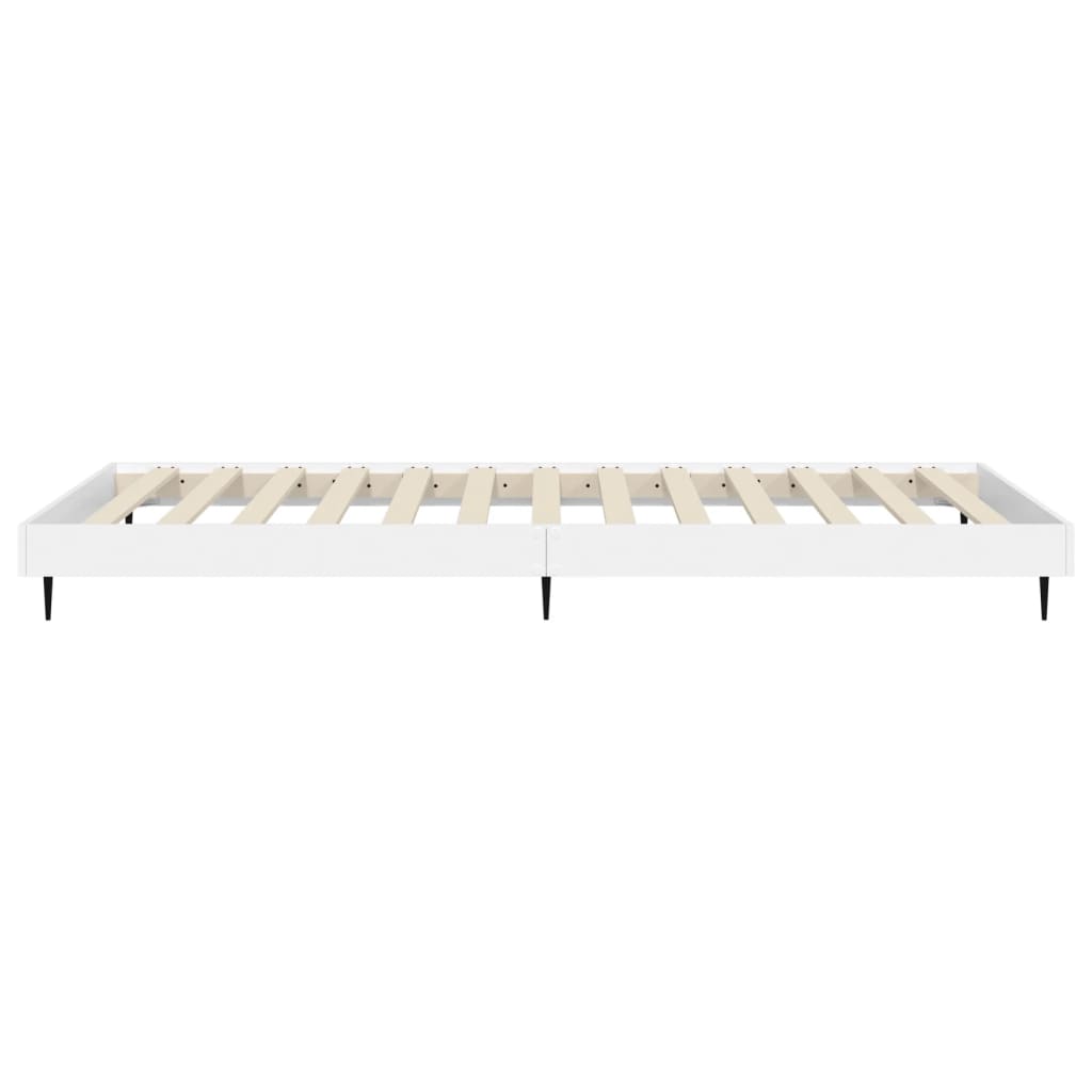 Bed Frame White 90X190 Cm Single Engineered Wood