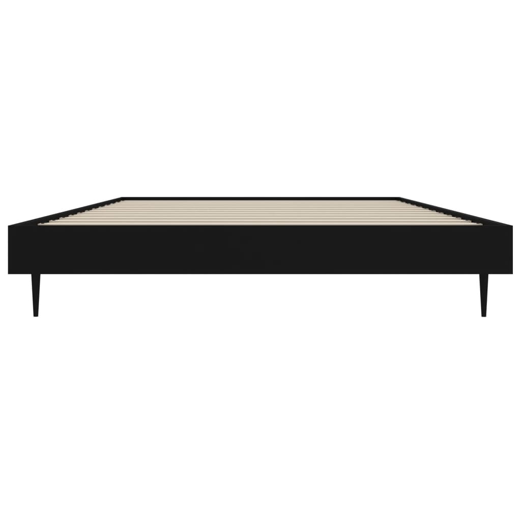 Bed Frame Black 90X190 Cm Single Engineered Wood