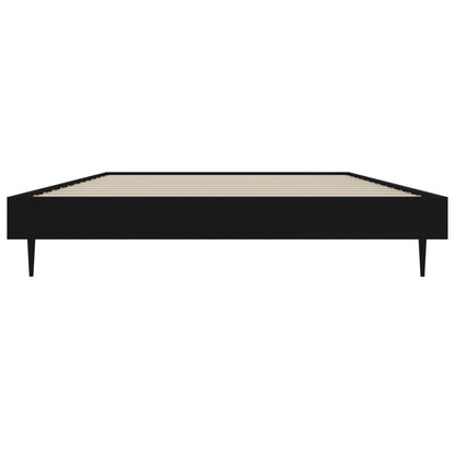 Bed Frame Black 90X190 Cm Single Engineered Wood