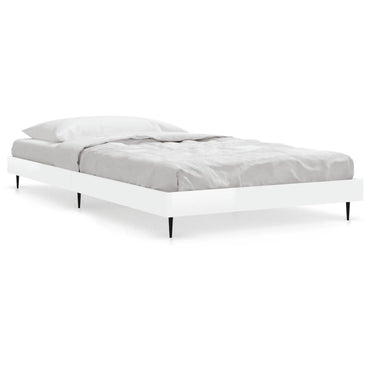 Bed Frame Without Mattress High Gloss White 90X190 Cm Single