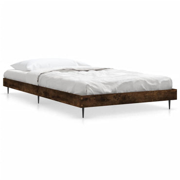 Bed Frame Smoked Oak 90X190 Cm Single Engineered Wood