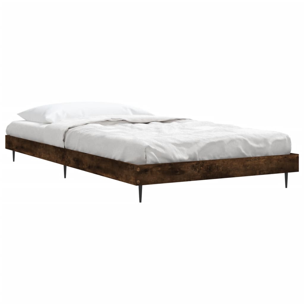 Bed Frame Smoked Oak 90X190 Cm Single Engineered Wood