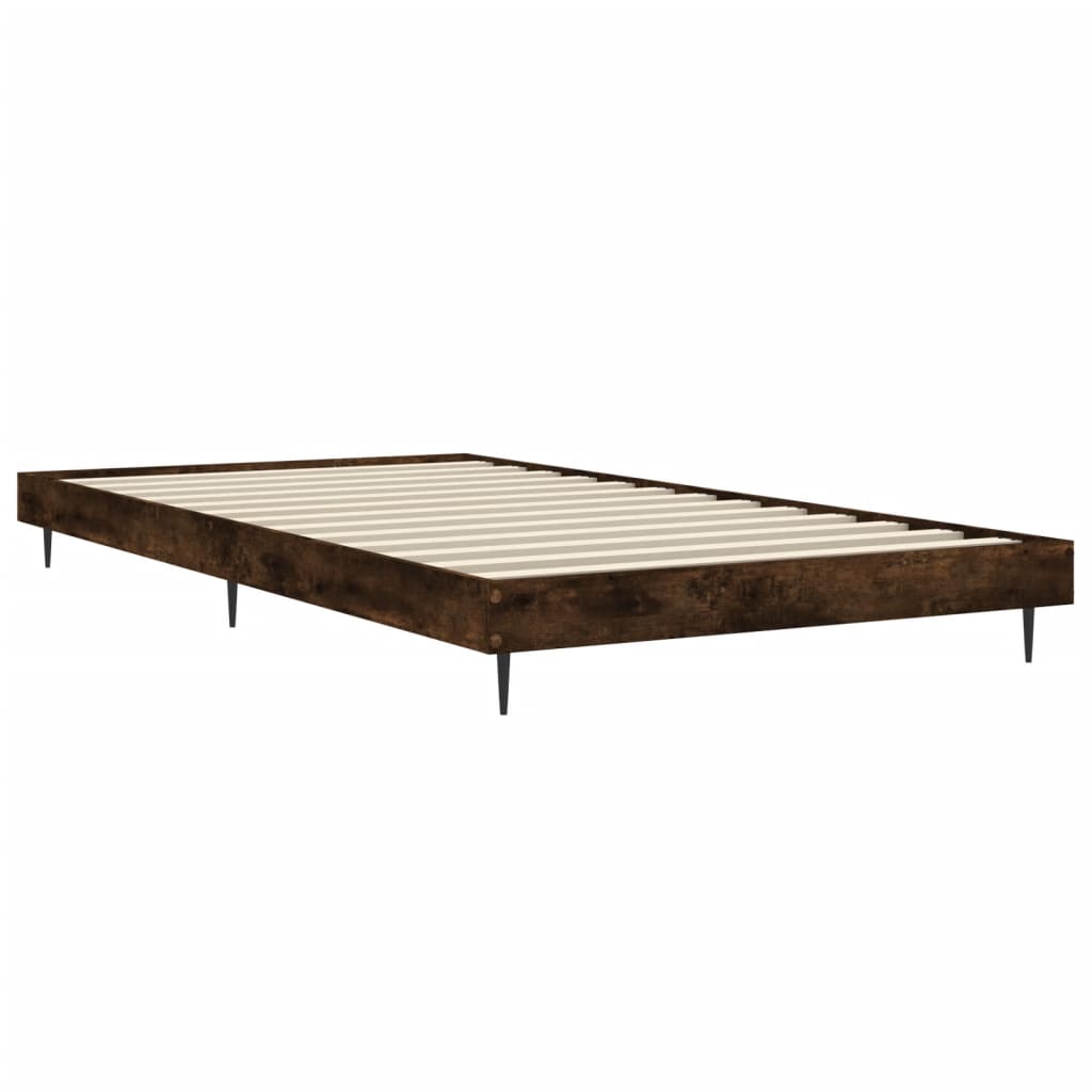 Bed Frame Smoked Oak 90X190 Cm Single Engineered Wood