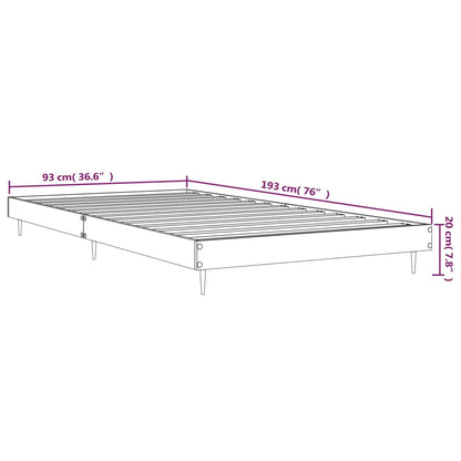 Bed Frame Smoked Oak 90X190 Cm Single Engineered Wood